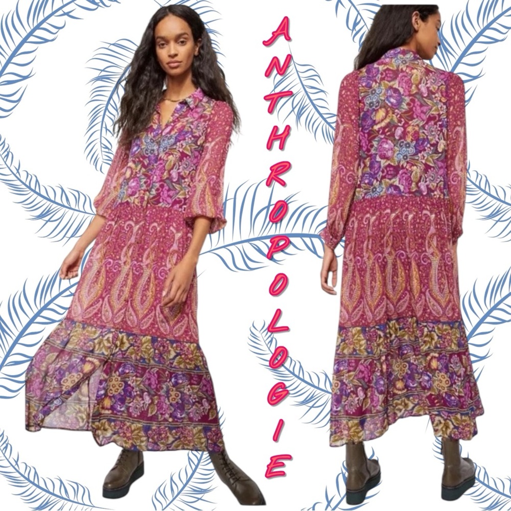 ANTHROPOLOGIE NIKOLE MAXI SHIRT DRESS Size Small